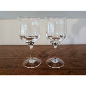 Vintage Baccarat “Capri” Optic Crystal Water / Wine Goblet– Set of 2 – 6 5/8”